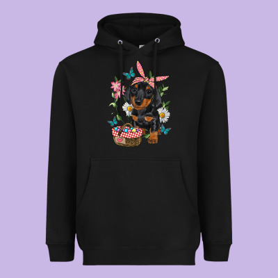Heavyweight Hoodie easter dachshund
