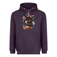 Plum easter dachshund Heavyweight Hoodie - RanaPortraitStore