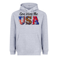 Heather Grey god bless the usa Heavyweight Hoodie - texasbilliewilder