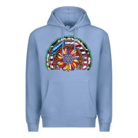 Colony Blue sunflower american flag leopard gemstone cowhide rainbow Premium Hoodie - Artiststas
