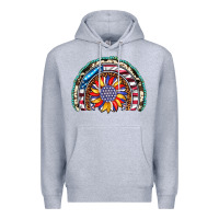 Heather Grey sunflower american flag leopard gemstone cowhide rainbow Premium Hoodie - Artiststas
