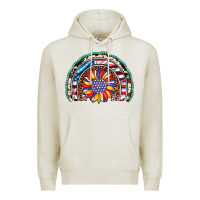 Oatmeal Heather sunflower american flag leopard gemstone cowhide rainbow Premium Hoodie - Artiststas