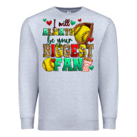 Heather Grey i will always be your biggest fan softball Premium Sweatshirt - Zillion Design Studio