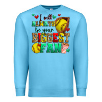 Ocean Blue i will always be your biggest fan softball Premium Sweatshirt - Zillion Design Studio