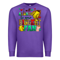 Purple i will always be your biggest fan softball Premium Sweatshirt - Zillion Design Studio