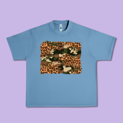 Camouflage And Leopard Background Urban Heavy Tee Designed By Artiststas