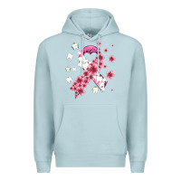 Blue Mist teeth and flower cancer ribbon Premium Hoodie - AdoDesignShop