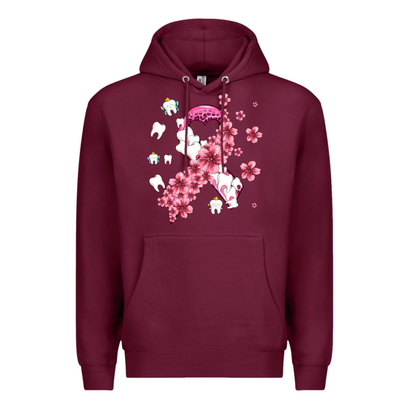 Teeth And Flower Cancer Ribbon Premium Hoodie by AdoDesignShop | Teevron