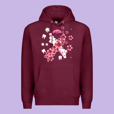 Teeth And Flower Cancer Ribbon Premium Hoodie Designed By Adodesignshop