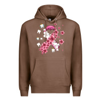 Chestnut teeth and flower cancer ribbon Premium Hoodie - AdoDesignShop