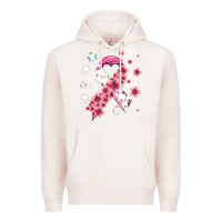 Pale Pink teeth and flower cancer ribbon Premium Hoodie - AdoDesignShop