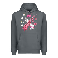 Rock teeth and flower cancer ribbon Premium Hoodie - AdoDesignShop