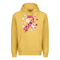 Antique Gold teeth and flower cancer ribbon Premium Hoodie - AdoDesignShop