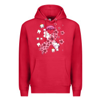 Cardinal teeth and flower cancer ribbon Premium Hoodie - AdoDesignShop