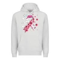 Dove Grey teeth and flower cancer ribbon Premium Hoodie - AdoDesignShop