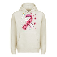 Oatmeal Heather teeth and flower cancer ribbon Premium Hoodie - AdoDesignShop