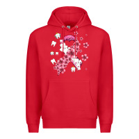 Red teeth and flower cancer ribbon Premium Hoodie - AdoDesignShop