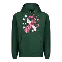 Teeth And Flower Cancer Ribbon Premium Hoodie | Teevron