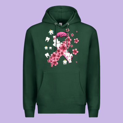 Teeth And Flower Cancer Ribbon Premium Hoodie Designed By Adodesignshop