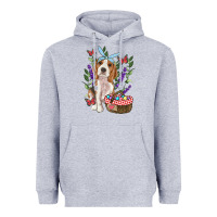 Heather Grey easter beagle Heavyweight Hoodie - RanaPortraitStore