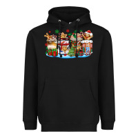 Black christmas cookie coffee cups Heavyweight Hoodie - Zillion Design Studio