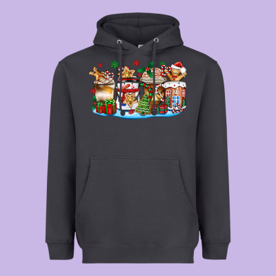 Christmas Cookie Coffee Cups Heavyweight Hoodie Designed By Zillion Design Studio