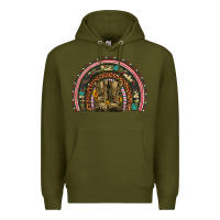 Army Green soldier boots camouflage leopard gemstone rainbow Premium Hoodie - Artiststas