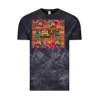 Cloud Black love school bus leopard Vintage Tee - Artiststas