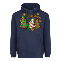 Navy tis the season christmas cake Heavyweight Hoodie - Zillion Design Studio