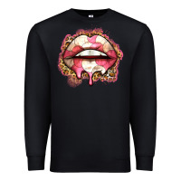 Black volleyball lips Premium Sweatshirt - Zillion Design Studio