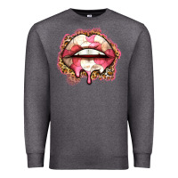 Charcoal Heather volleyball lips Premium Sweatshirt - Zillion Design Studio