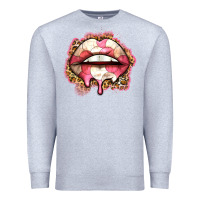Heather Grey volleyball lips Premium Sweatshirt - Zillion Design Studio