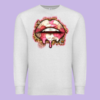 Volleyball Lips Premium Sweatshirt Designed By Zillion Design Studio