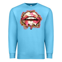 Ocean Blue volleyball lips Premium Sweatshirt - Zillion Design Studio