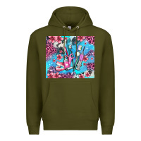 Army Green dentist element with flowers Premium Hoodie - AdoDesignShop