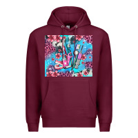 Burgundy dentist element with flowers Premium Hoodie - AdoDesignShop