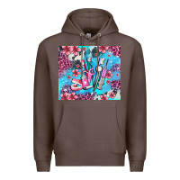 Coffee dentist element with flowers Premium Hoodie - AdoDesignShop