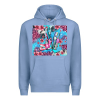 Colony Blue dentist element with flowers Premium Hoodie - AdoDesignShop