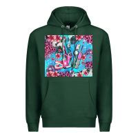 Sports Green dentist element with flowers Premium Hoodie - AdoDesignShop