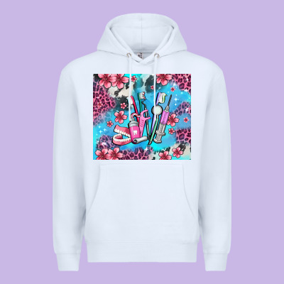 Dentist Element With Flowers Premium Hoodie Designed By Adodesignshop