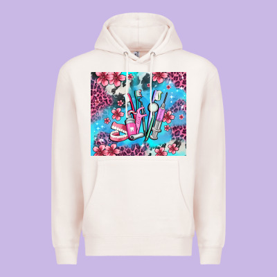 Dentist Element With Flowers Premium Hoodie Designed By Adodesignshop