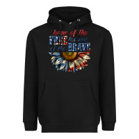 Black home of the free because of the brave sunflower bi Heavyweight Hoodie - texasbilliewilder