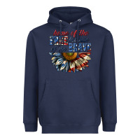 Navy home of the free because of the brave sunflower bi Heavyweight Hoodie - texasbilliewilder