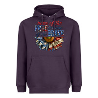 Plum home of the free because of the brave sunflower bi Heavyweight Hoodie - texasbilliewilder