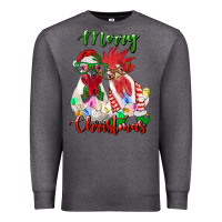 Charcoal Heather christmas roosters Premium Sweatshirt - RanaPortraitStore