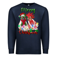 Navy christmas roosters Premium Sweatshirt - RanaPortraitStore