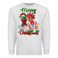 Oatmeal Heather christmas roosters Premium Sweatshirt - RanaPortraitStore