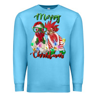 Ocean Blue christmas roosters Premium Sweatshirt - RanaPortraitStore