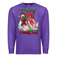 Purple christmas roosters Premium Sweatshirt - RanaPortraitStore