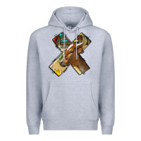 Heather Grey farm life alphabet lowercase letters x Premium Hoodie - BundleAndBundleShop